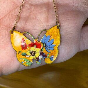 Enamel Butterfly Necklace
